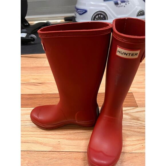 Hunter Original Kids Red Rain Boots Size 3B/4G Boys Knee High - Picture 5 of 16